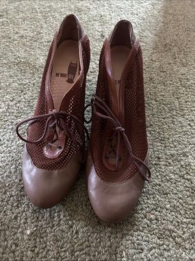 Brown Lace-Up Women’s Ankle Booties
